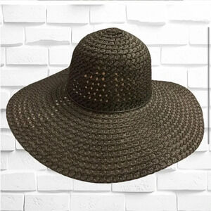 LARGE BLACK GLAMOROUS BEACH HAT